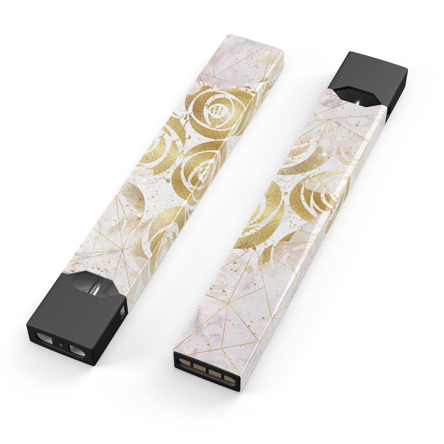 Karamfila Watercolor & Gold V14 skin-wrap for JUUL device, showcasing vibrant colors and premium design.